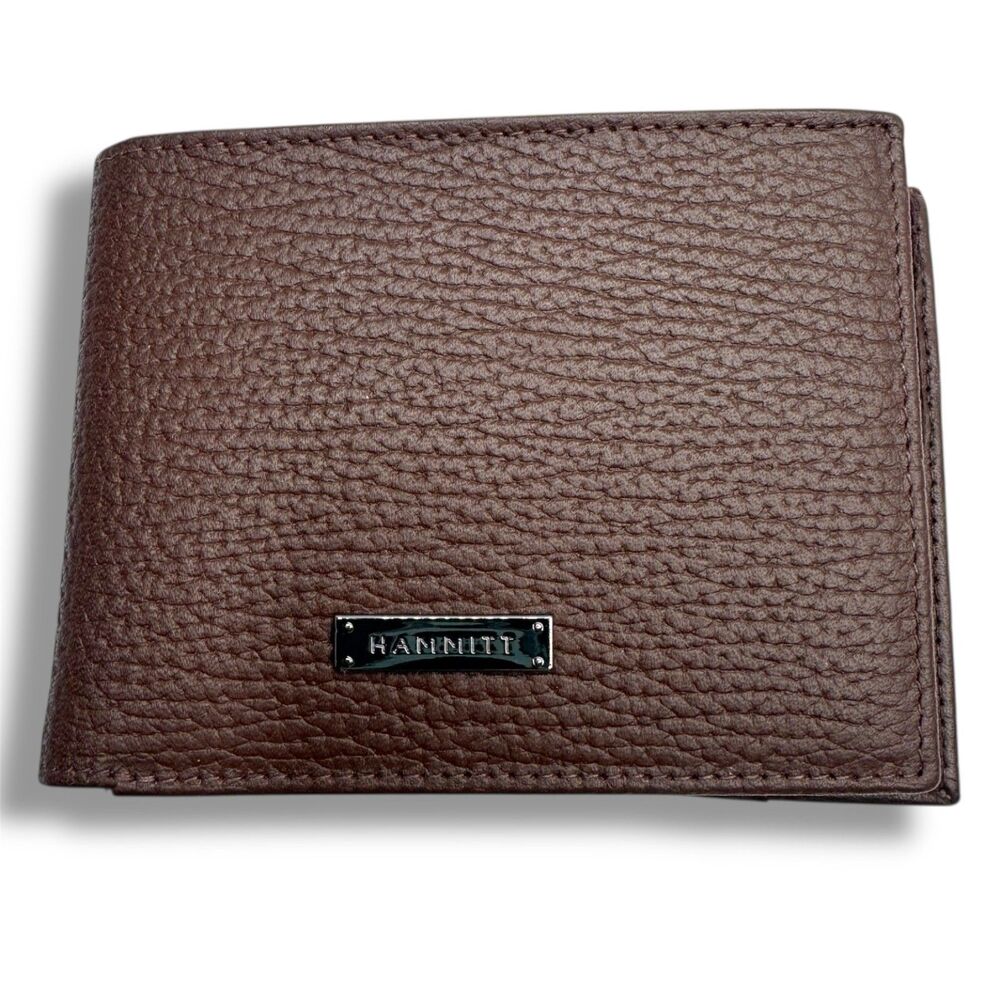 Hammitt Balboa Bifold Wallet 2-Piece Bourbon Brown Leather Gunmetal NWT